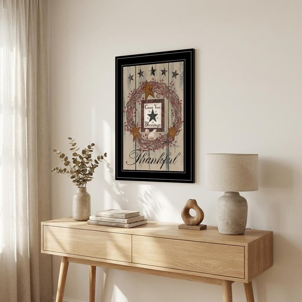 Count your Blessings 2 Black Framed Print Wall Art