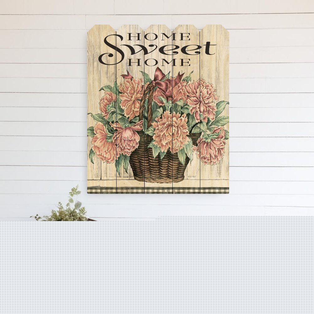 Home Sweet Home Peonies Unframed Print Wall Art
