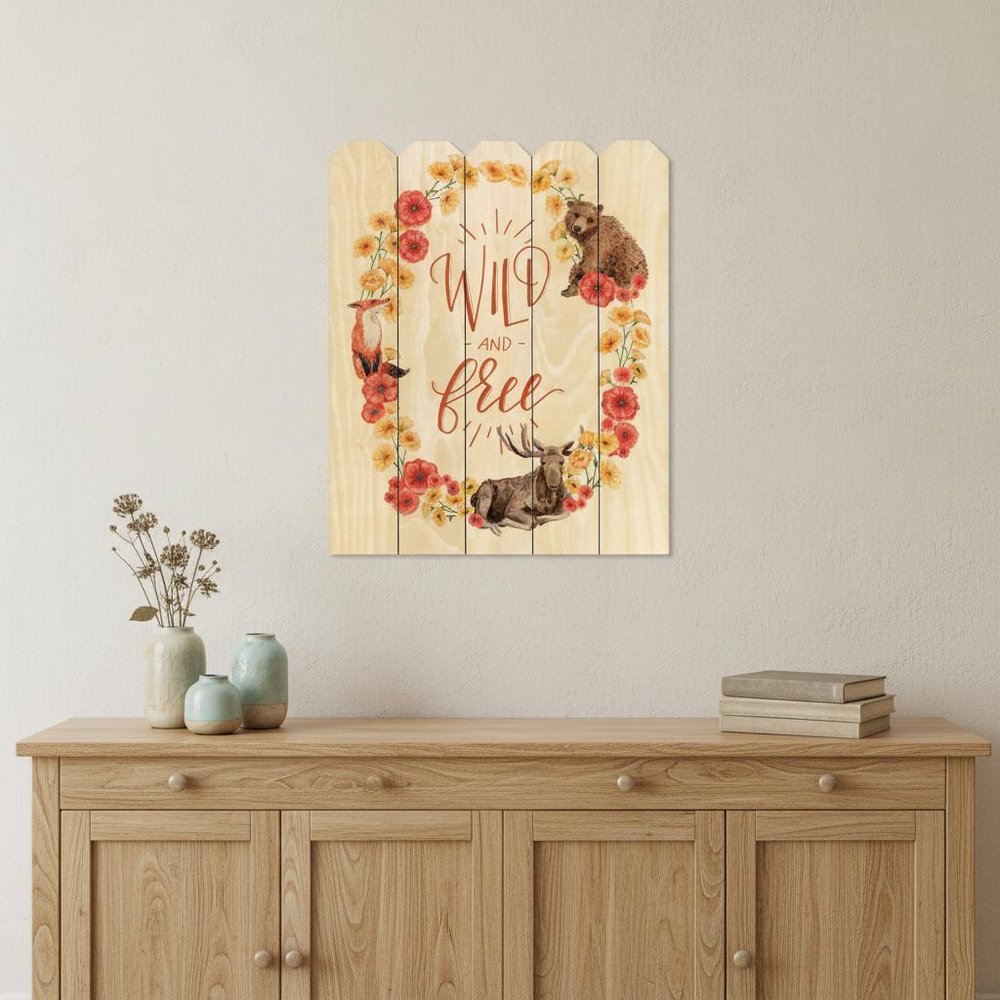 Wild and Free Wreath Unframed Print Wall Art
