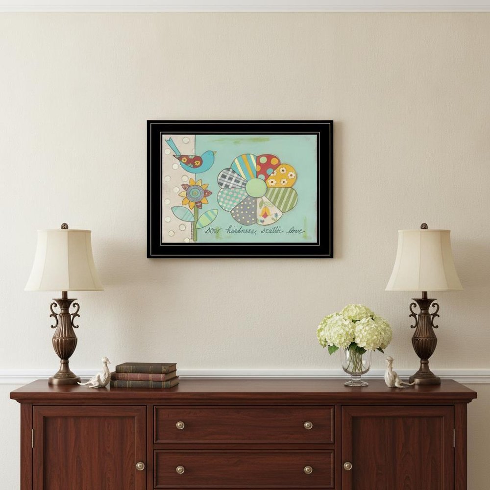 Sow Kindness Scatter Love 2 Black Framed Print Wall Art
