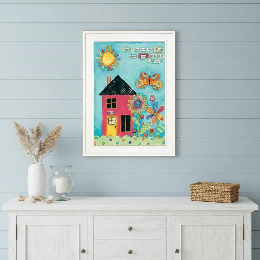 No Place Like Home 1 White Framed Print Wall Art