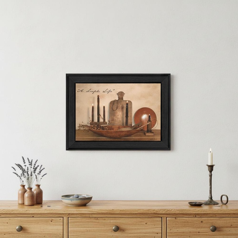 A Simple Life 1 Black Framed Print Wall Art