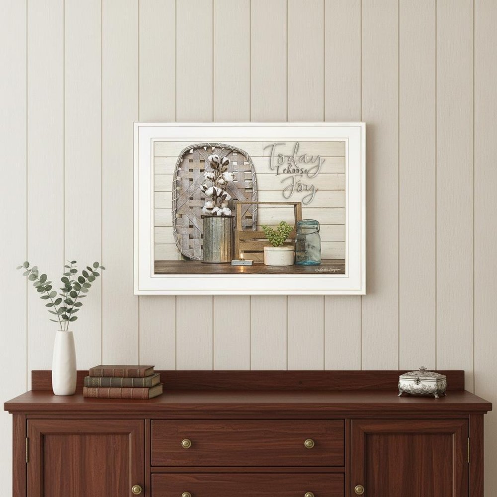 Today I Choose Joy 2 White Framed Print Wall Art