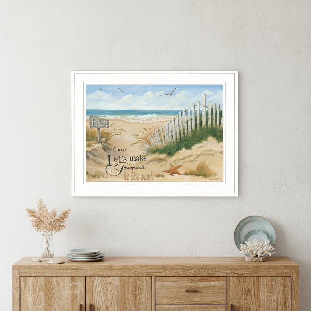 Footprint 2 White Framed Print Wall Art
