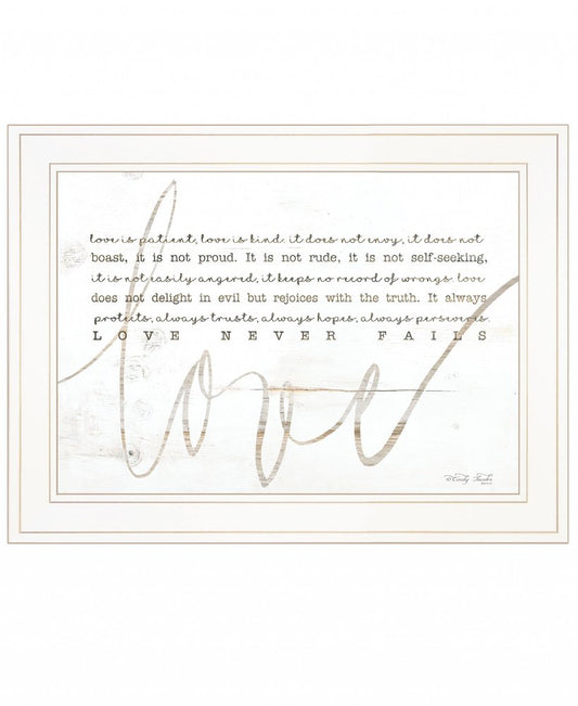 Love Never Fails 2 White Framed Print Wall Art