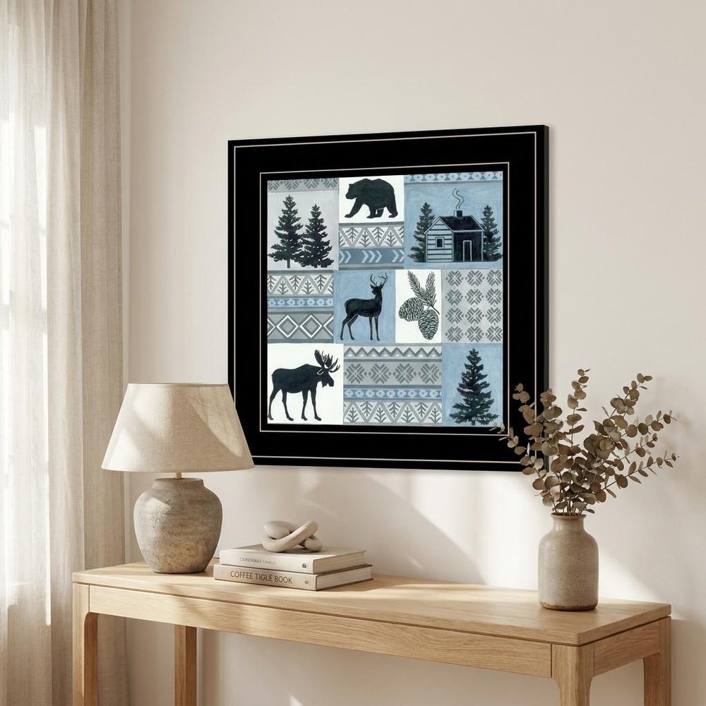 Cabin in the Woods 3 Black Framed Print Wall Art