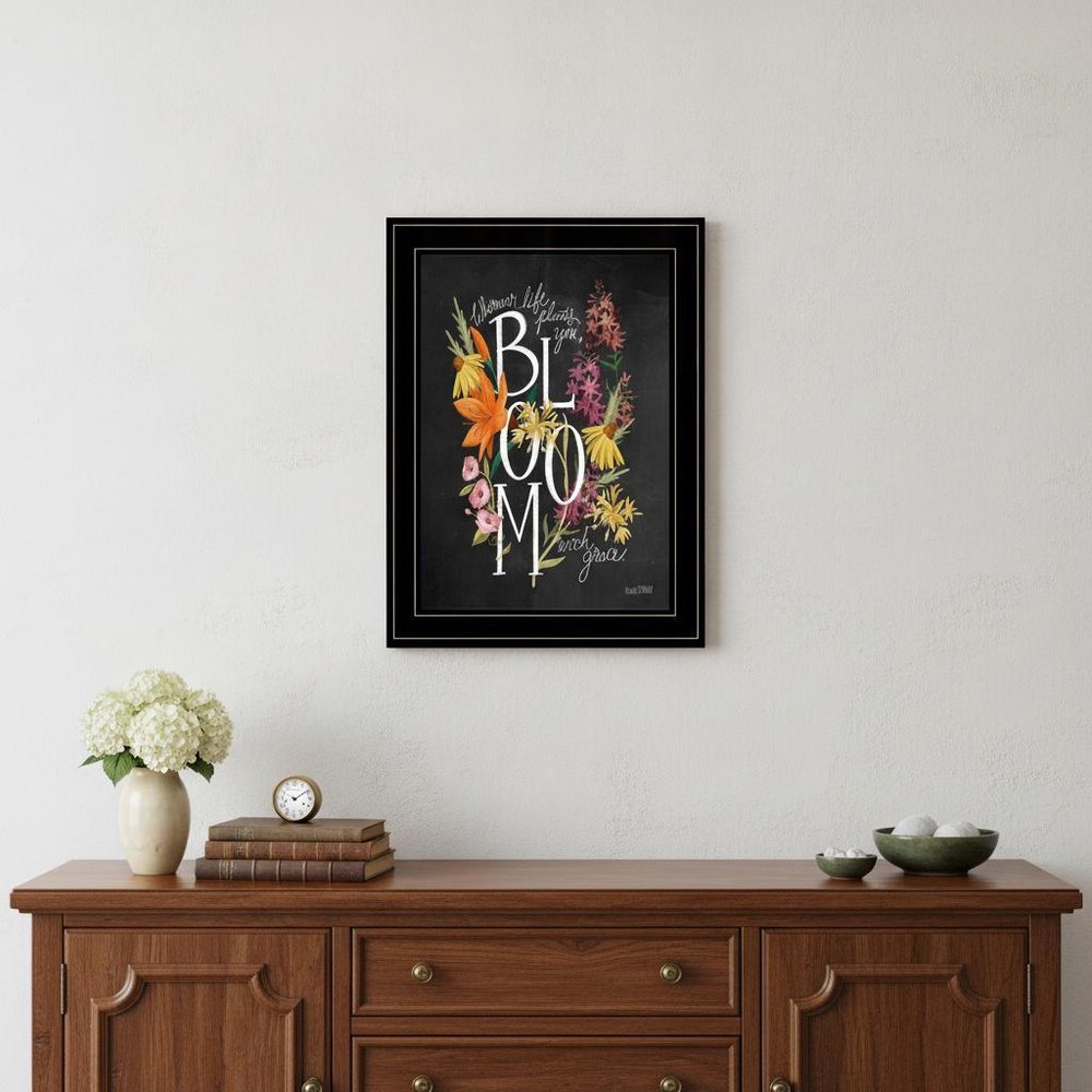Bloom with Grace 3 Black Framed Print Wall Art