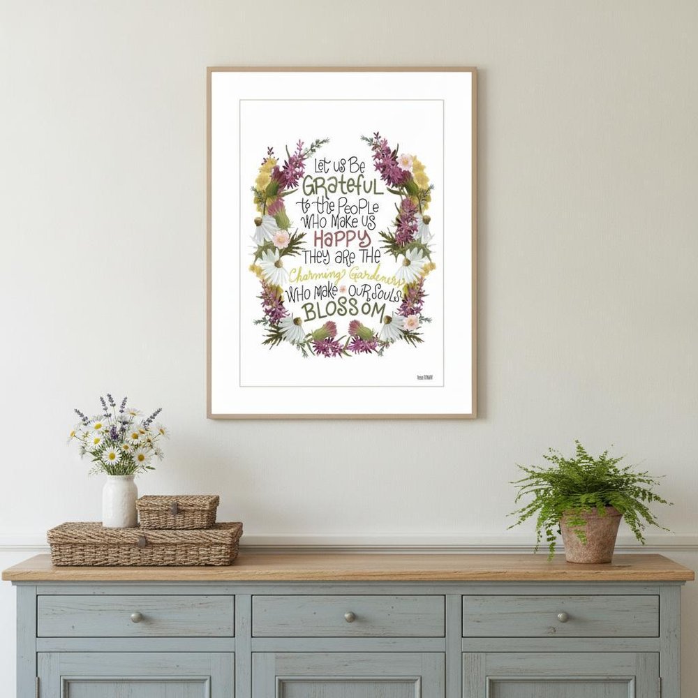Charming Garden 2 White Framed Print Wall Art