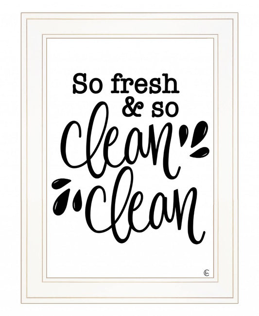 So Clean Clean 1 White Framed Print Bathroom Wall Art