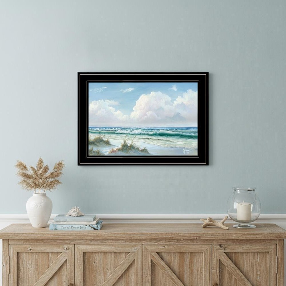 Beach 7 White Framed Print Wall Art