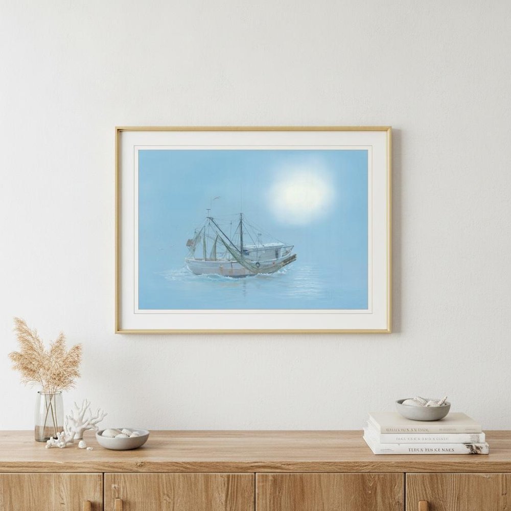 Misty Morning 1 White Framed Print Wall Art