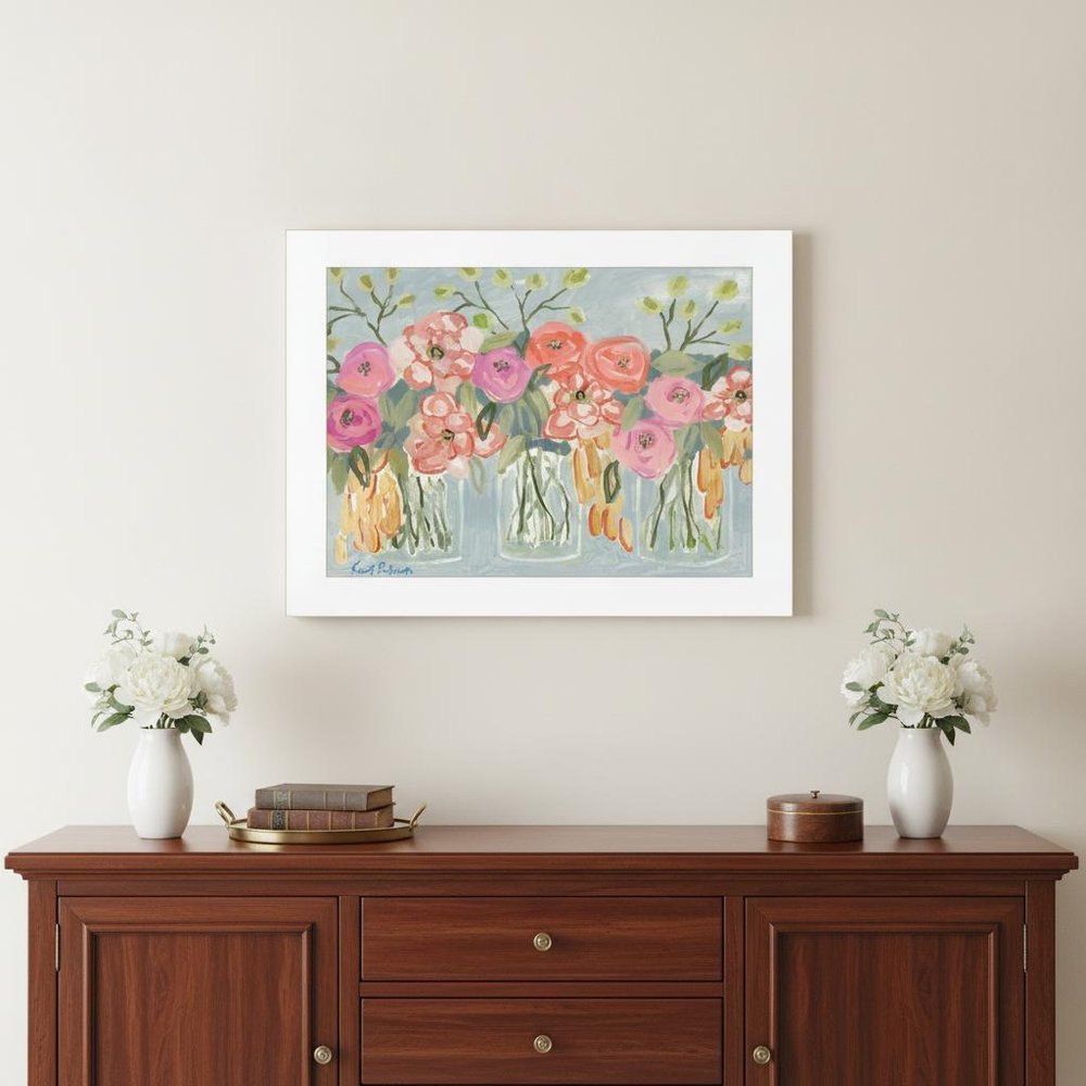 Threes a Charm 1 White Framed Print Wall Art