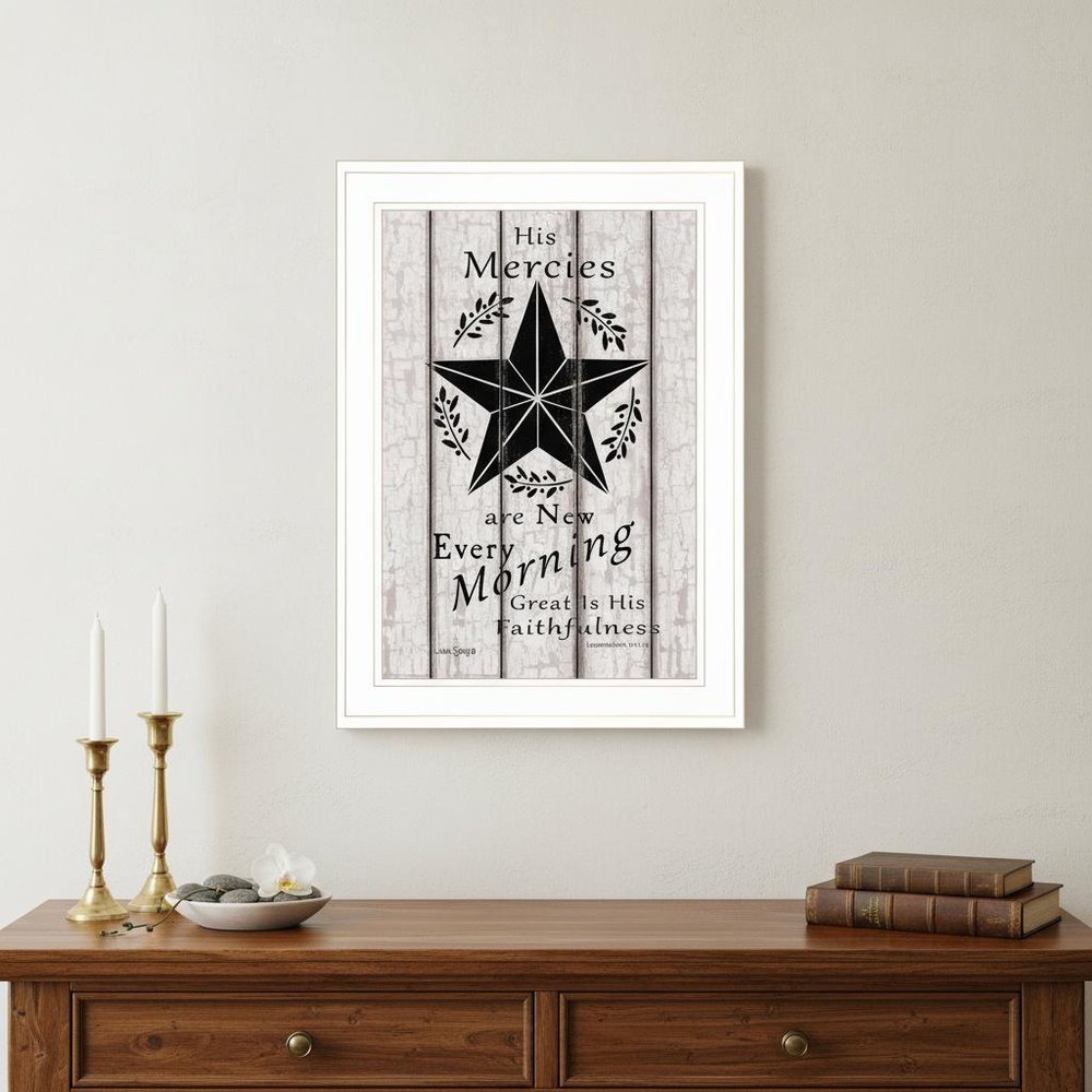 His Mercies are New Every Morning 2 White Framed Print Wall Art