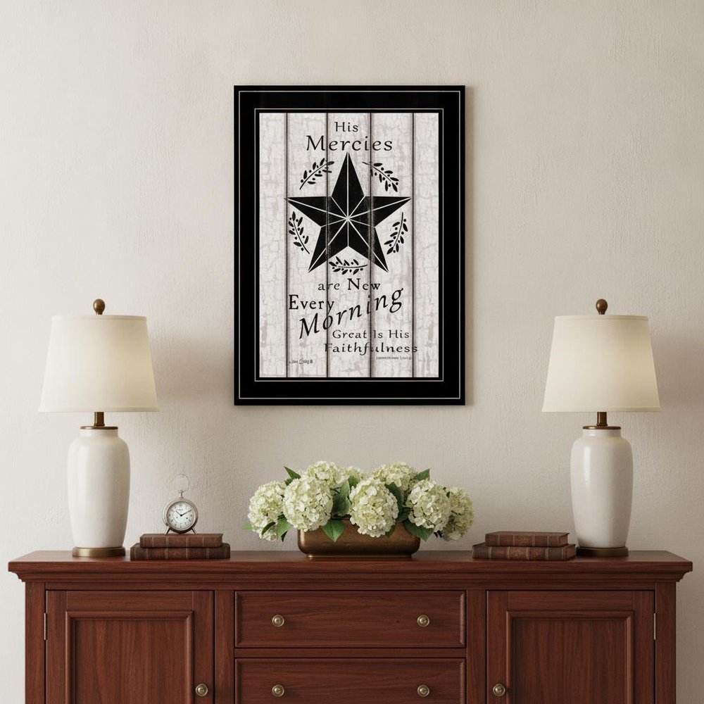 His Mercies are New Every Morning 3 Black Framed Print Wall Art