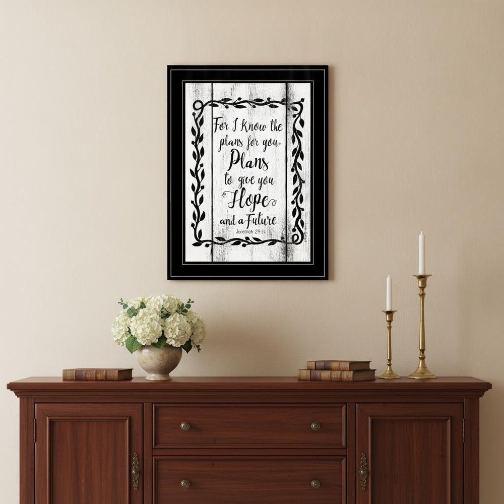 Plans to Give You Hope 2 Black Framed Print Wall Art