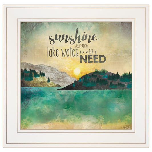 Sunshine And Lake Water 2 White Framed Wall Art