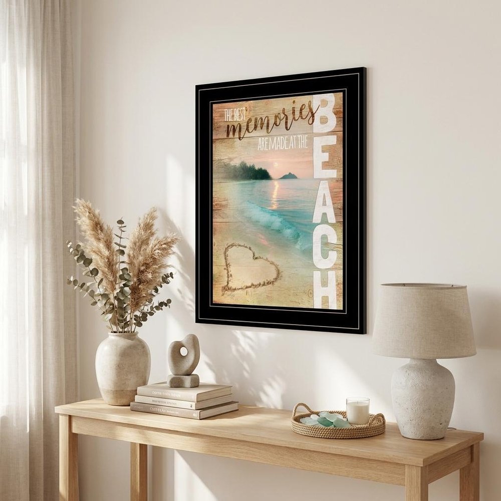 Beach Memories 2 Black Framed Print Wall Art