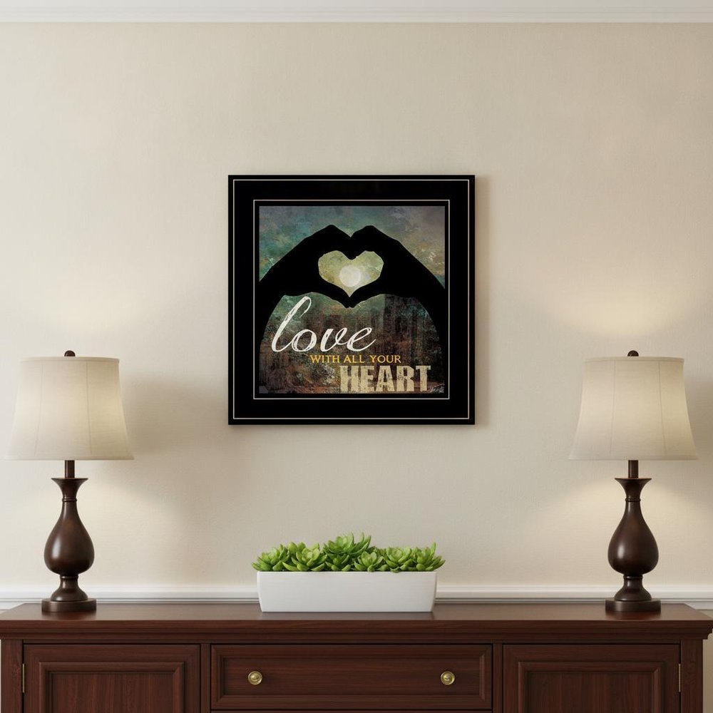 Love with all Your Heart 4 Black Framed Print Wall Art