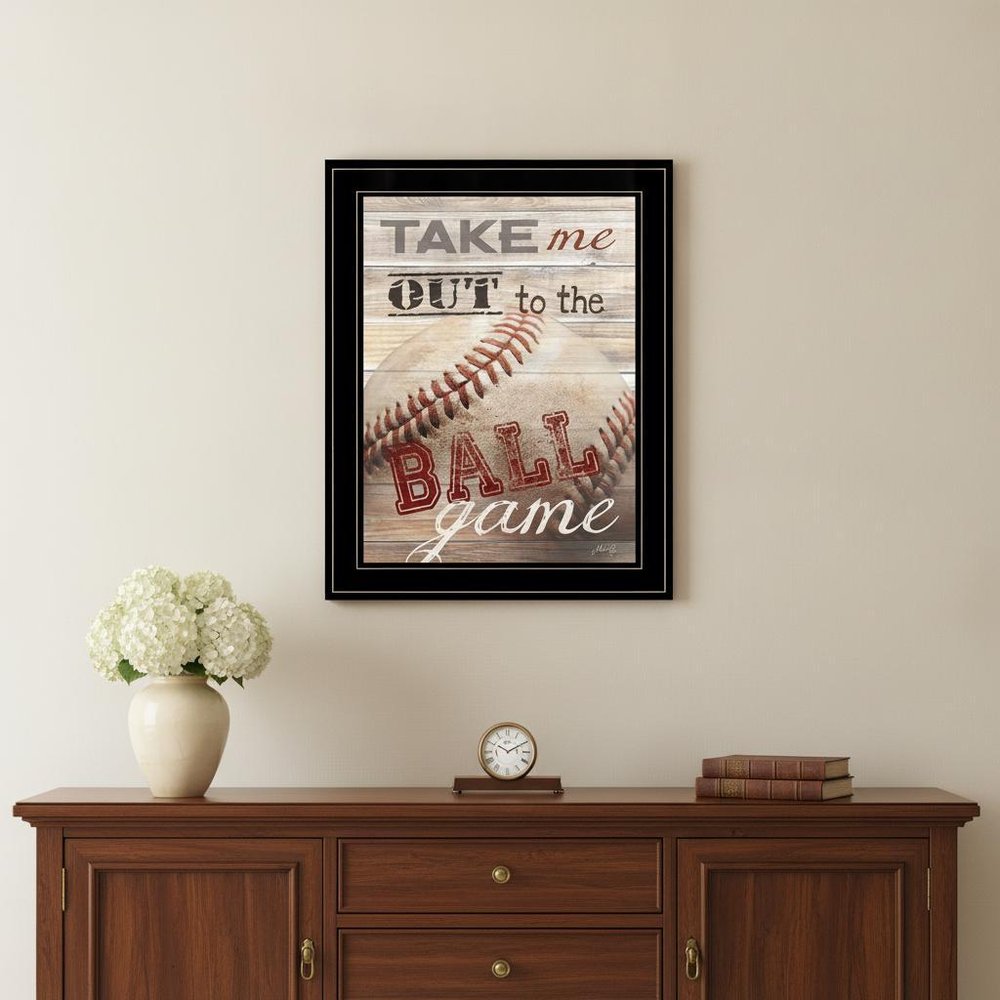 Take Me Out to the Ball Game 1 White Framed Print Wall Art