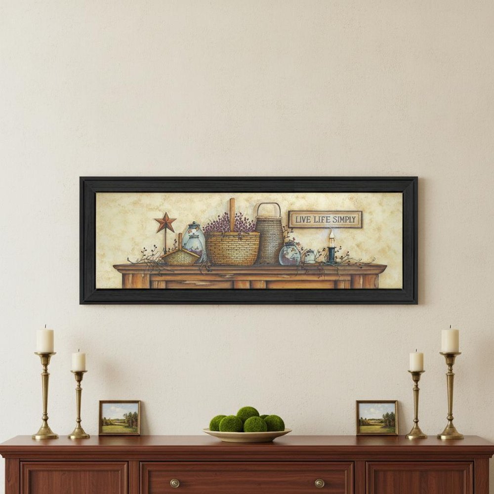 Live Life Simple 2 Black Framed Print Wall Art