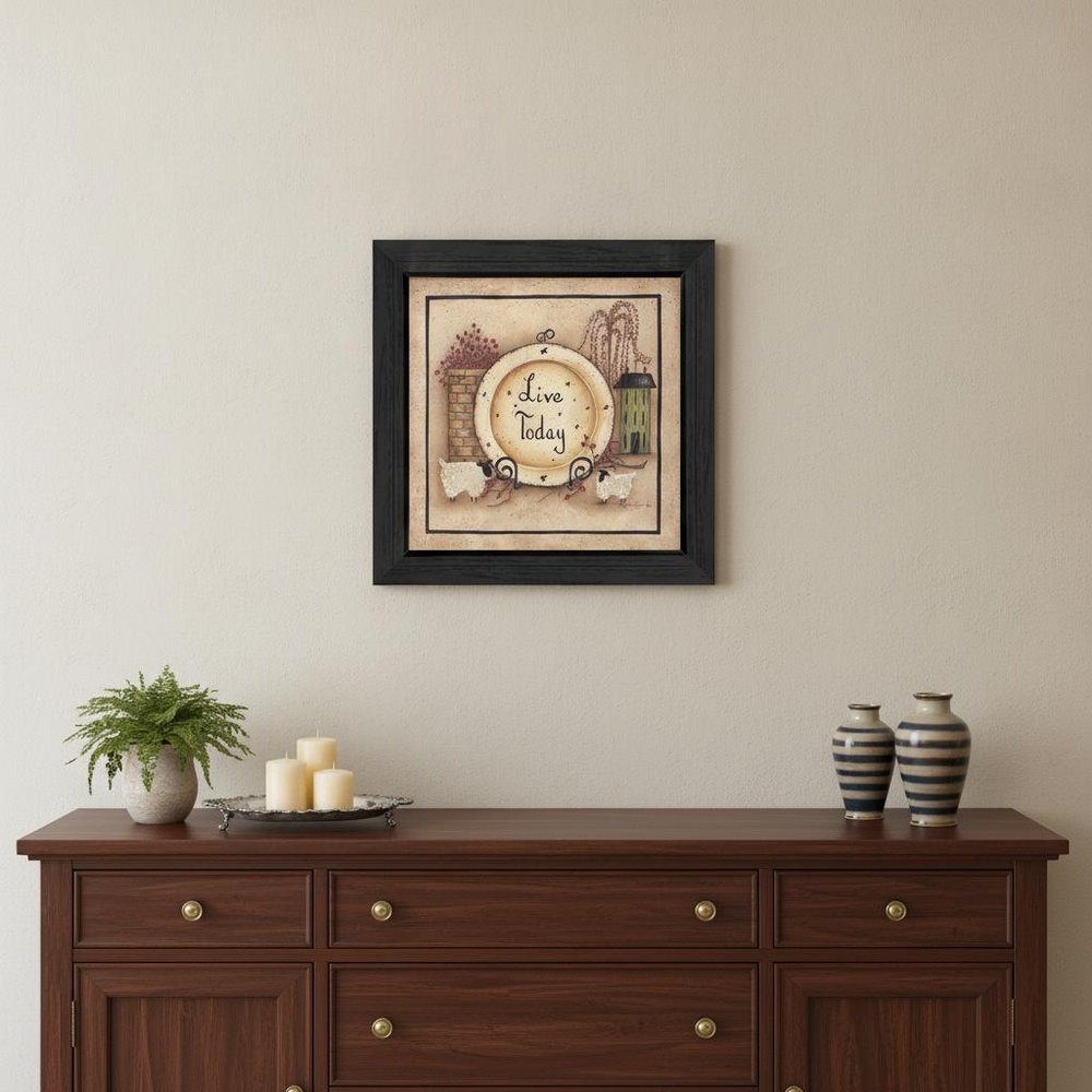 Live Today 4 Black Framed Print Wall Art