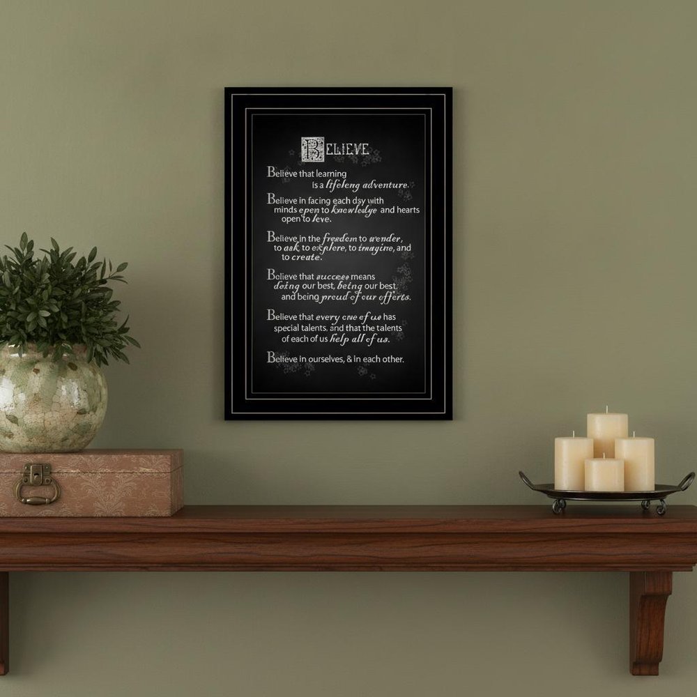 Believe 2 Black Framed Print Wall Art