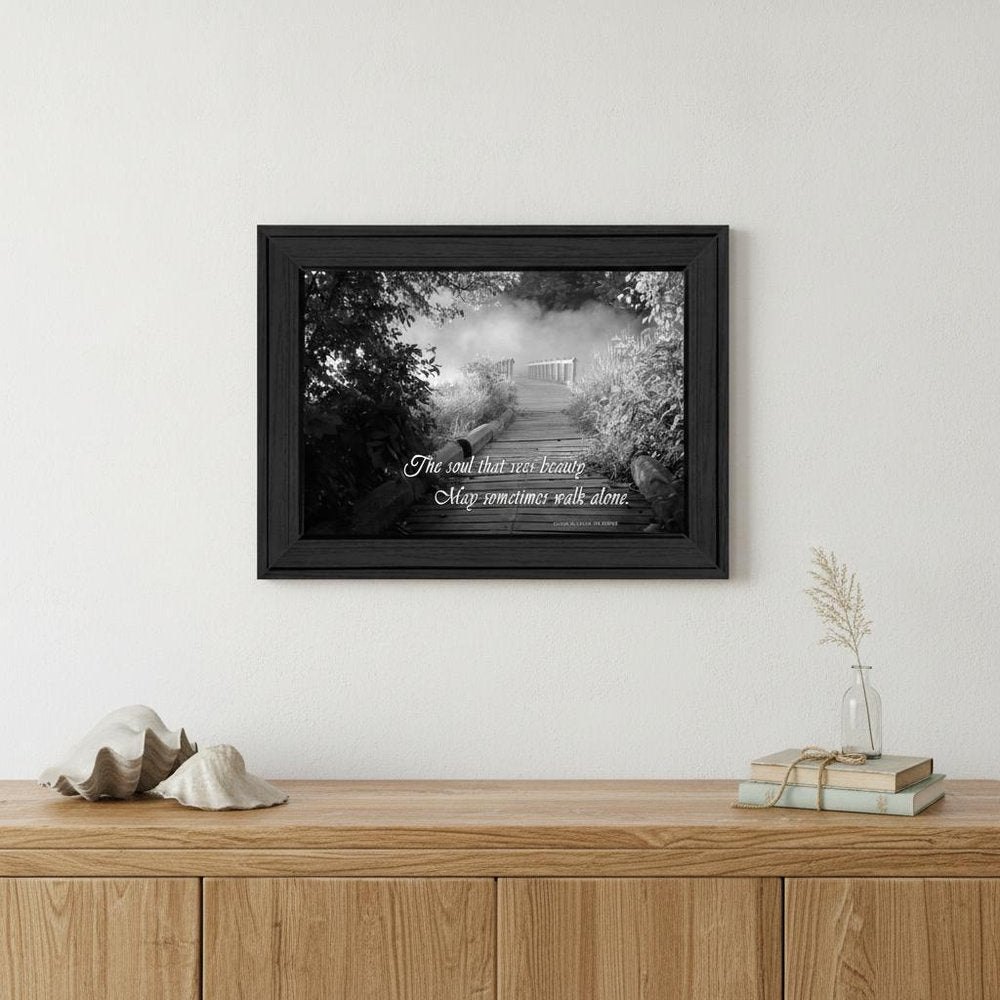 Beauty Grayscale 1 Black Framed Print Wall Art
