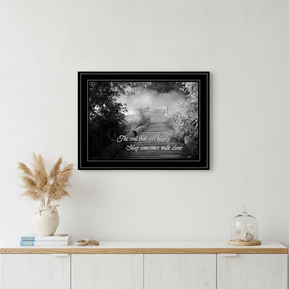 Beauty Grayscale 2 Black Framed Print Wall Art