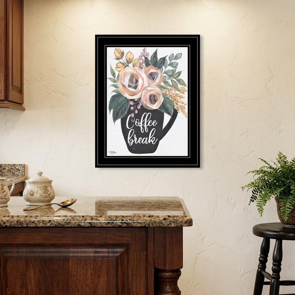 Coffee Break 2 Black Framed Print Kitchen Wall Art