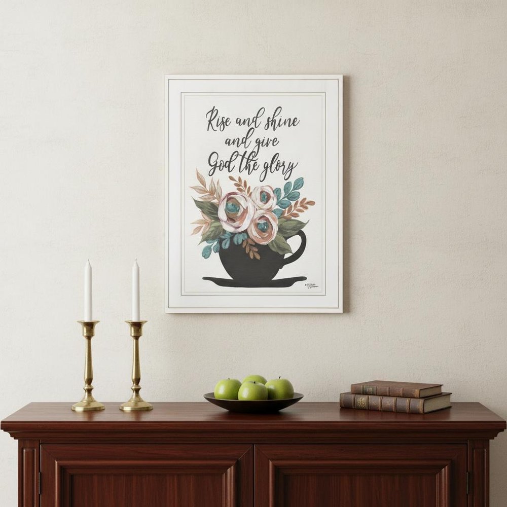 Rise and Shine 5 White Framed Print Wall Art