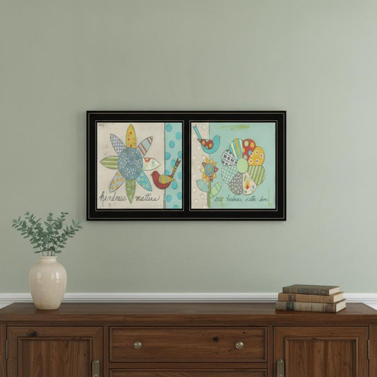 Set Of Two Kindness 2 Black Framed Print Wall Art