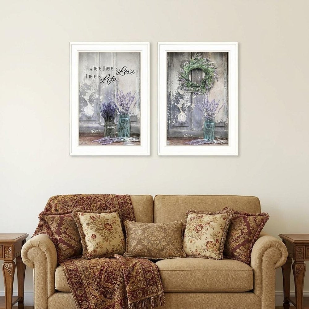 Set Of Two Love and Memories White Framed Wall Art