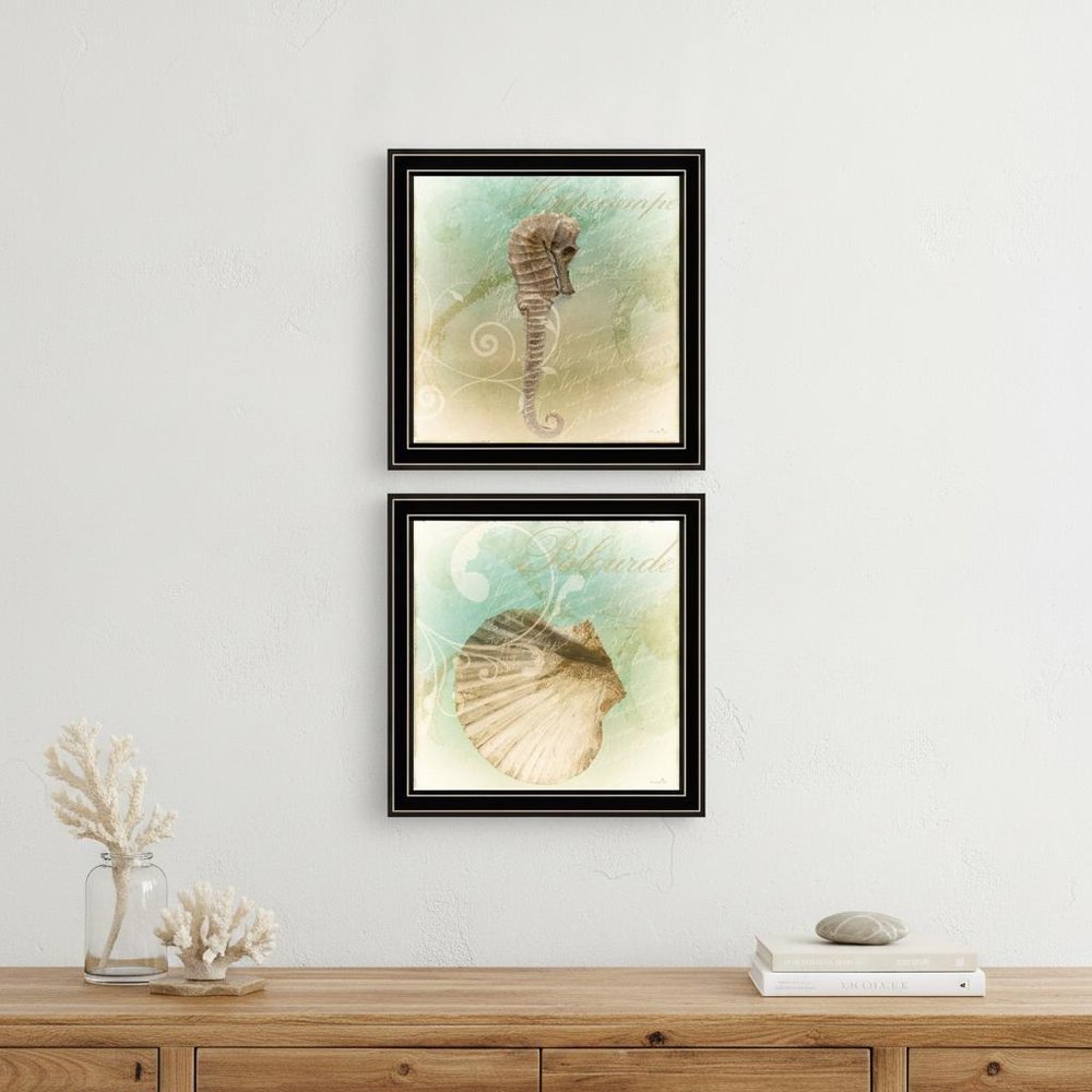 Set Of Two The Sea III and Sea IV 1 Black Framed Print Wall Art