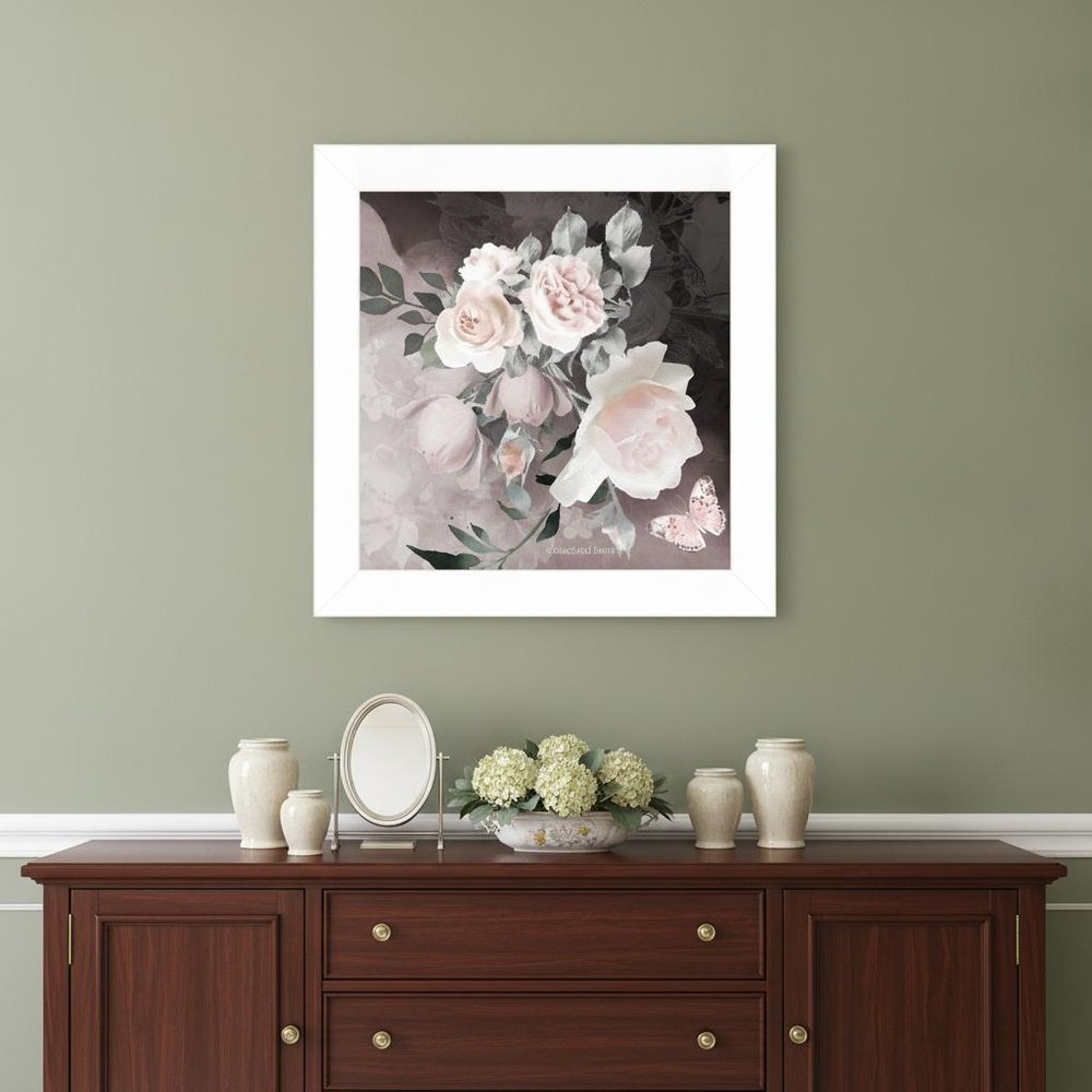 Noir Roses IV 2 White Framed Print Wall Art