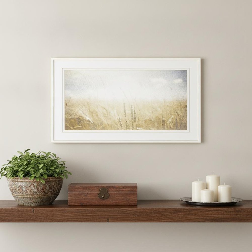 Fields of Gold 1 White Framed Print Wall Art