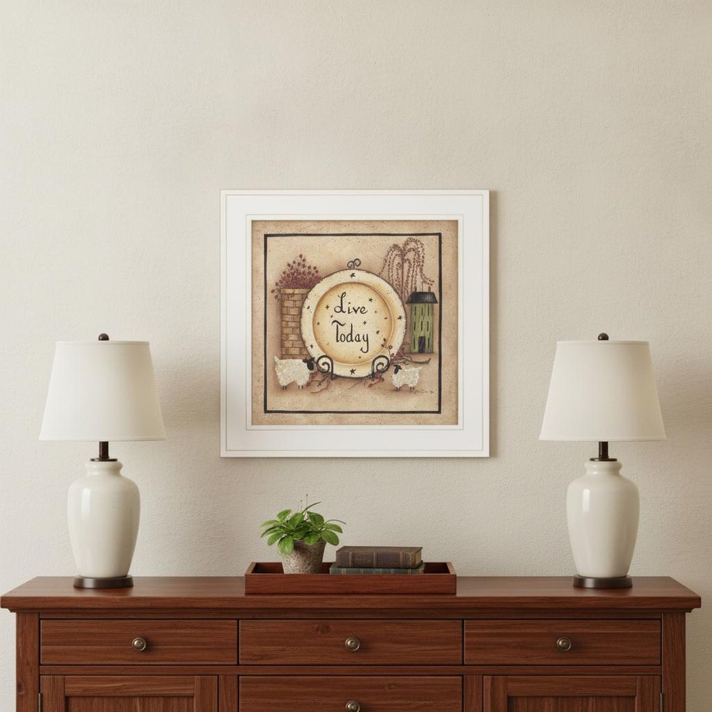 Live Today 3 White Framed Print Wall Art