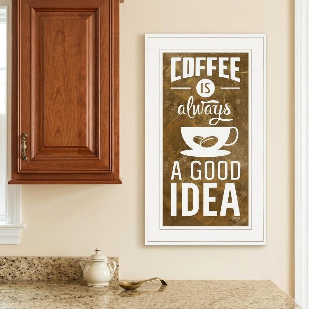 Coffee is always a Good Idea 2 White Framed Print Wall Art
