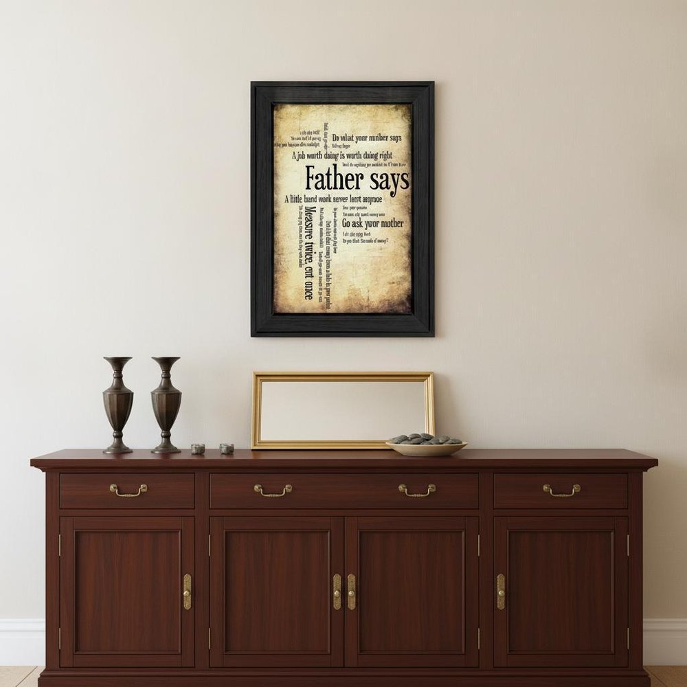 Father Says Black Framed Print Wall Art