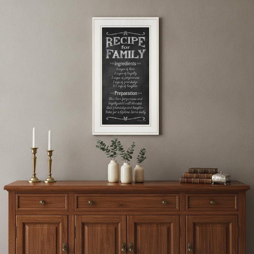 Recipe for Family White Framed Print Wall Art