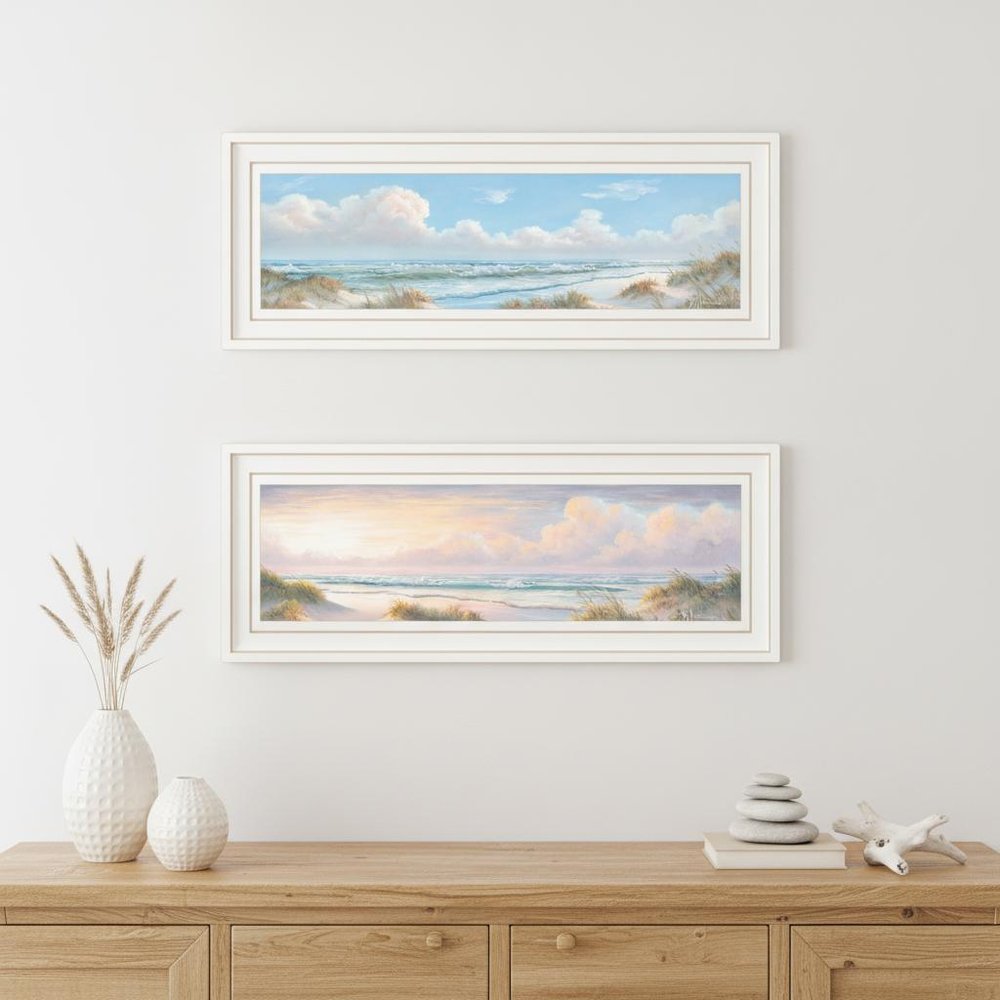 Set Of Two Nautical Boat 1 White Framed Print Wall Art