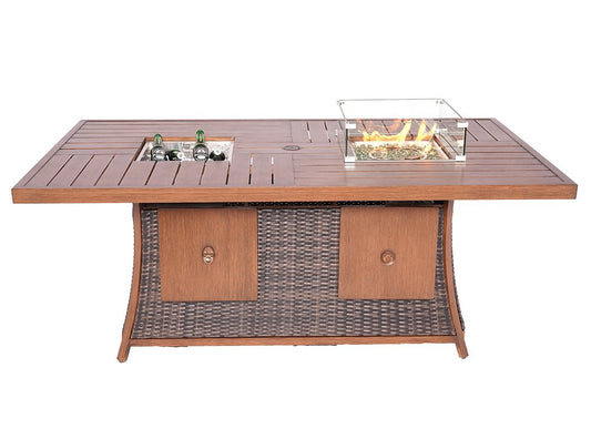 71" Brown Aluminum Cooler Insert with Umbrella Hole