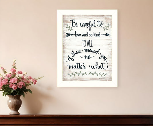 Be Careful 1 White Framed Print Wall Art