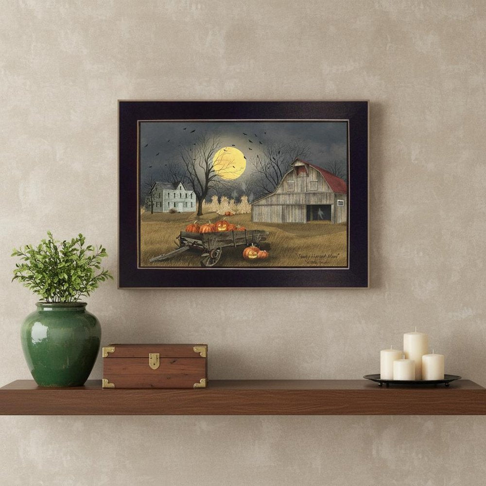 Spooky Harvest Moon 1 Black Framed Print Kitchen Wall Art