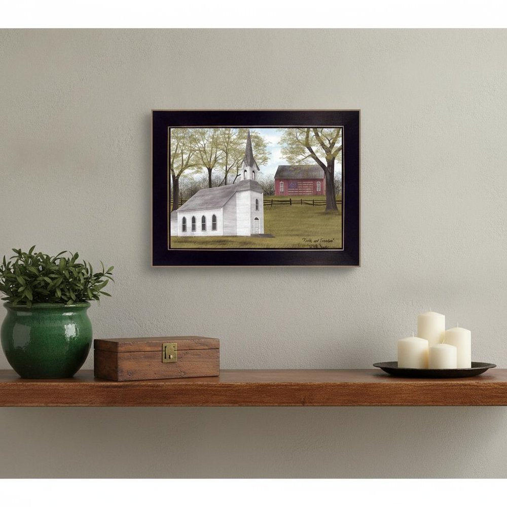 Faith and Freedom 1 Black Framed Print Wall Art