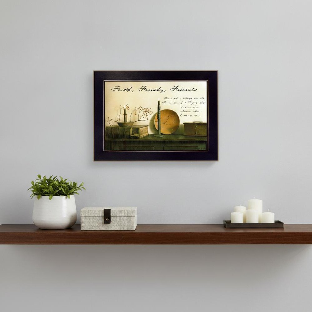 Faith Family and Friends Black Framed Print Wall Art