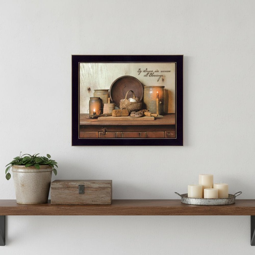 By Grace 1 Black Framed Print Wall Art