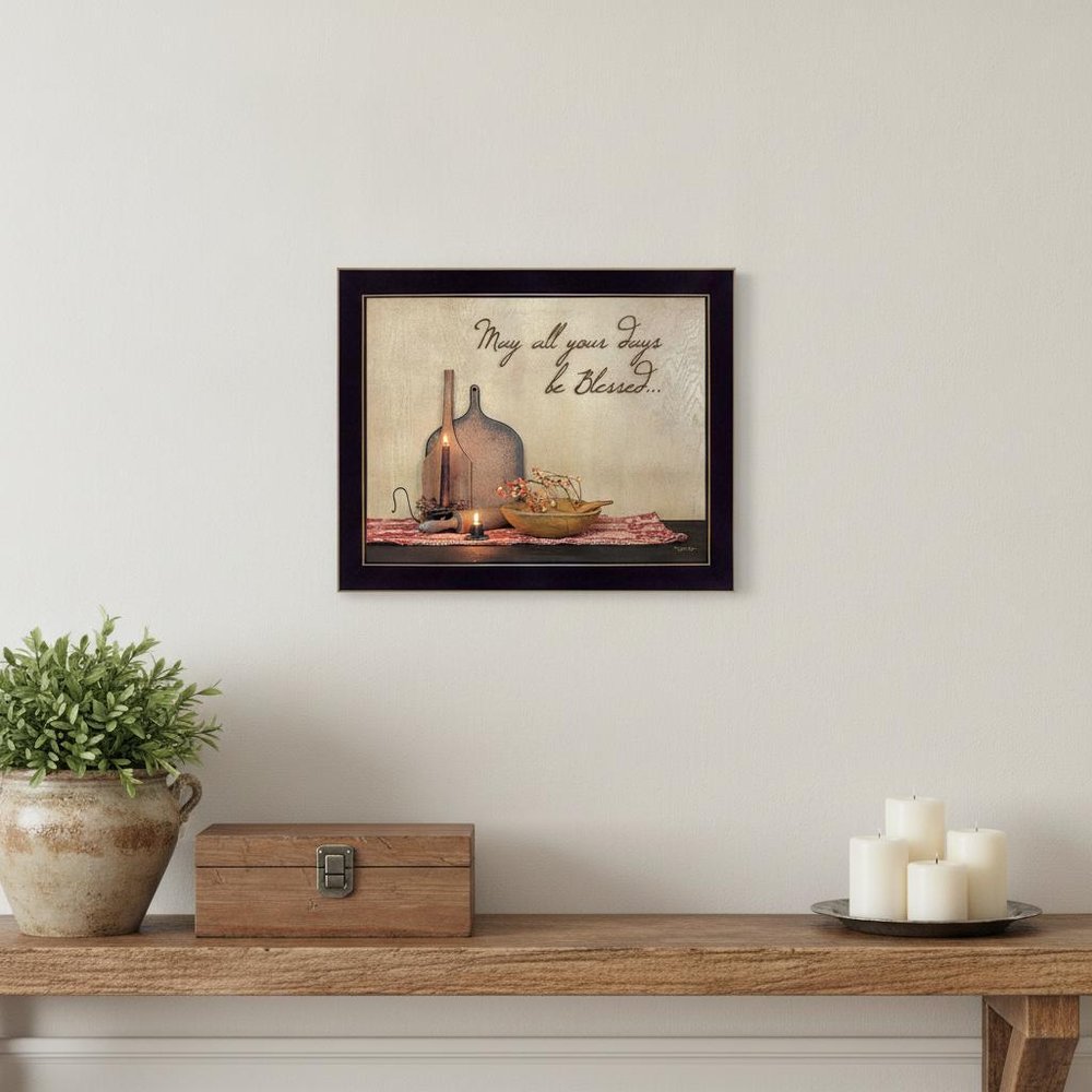 May all Your Days Be Blessed Black Framed Print Wall Art
