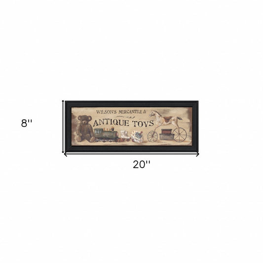 Antique Toys Black Framed Print Wall Art