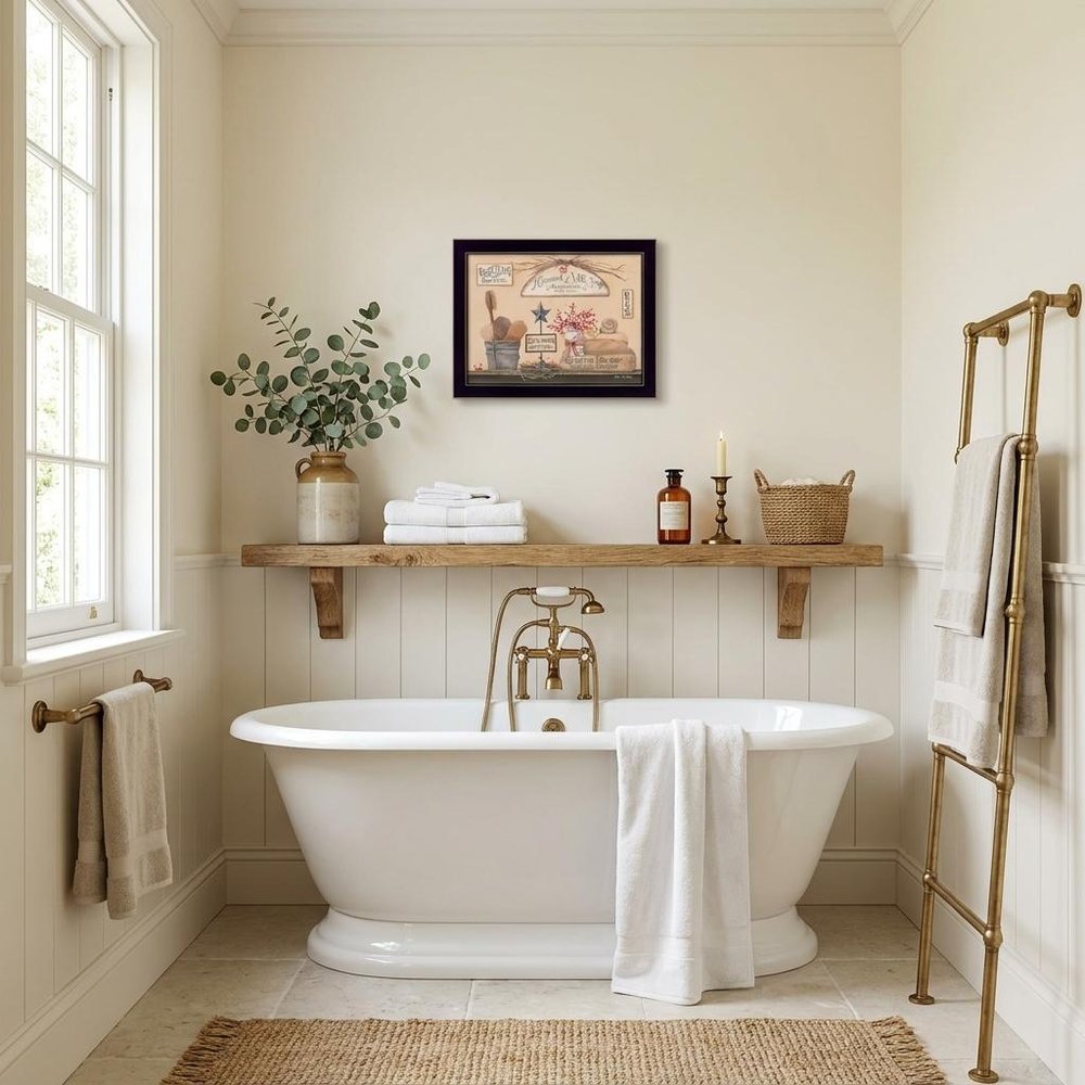 Wash Room 1 Black Framed Print Bathroom Wall Art