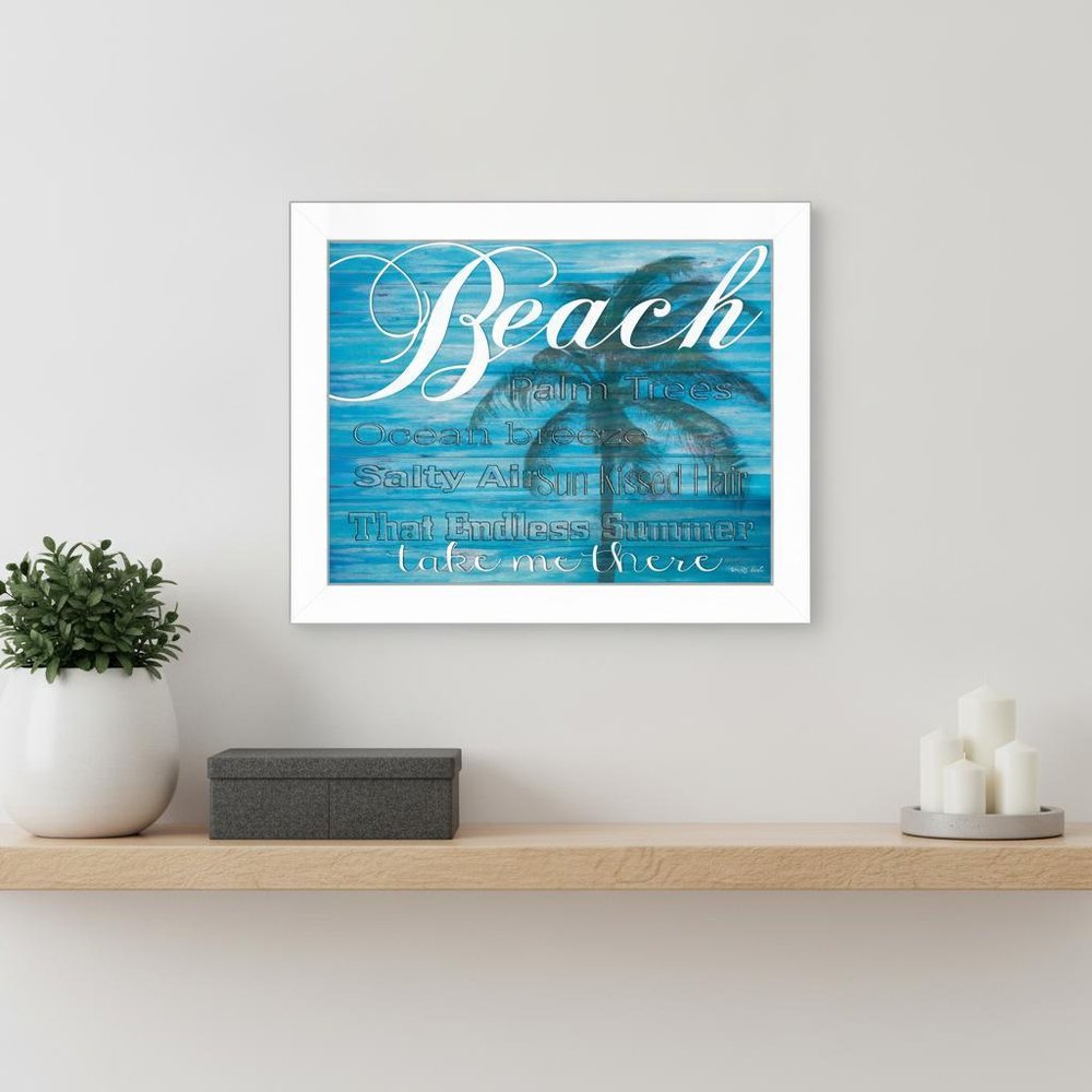 Beach Take Me There 2 White Framed Print Wall Art